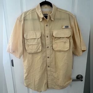 EUC Magellan Light Yellow Fishing Shirt, Size M